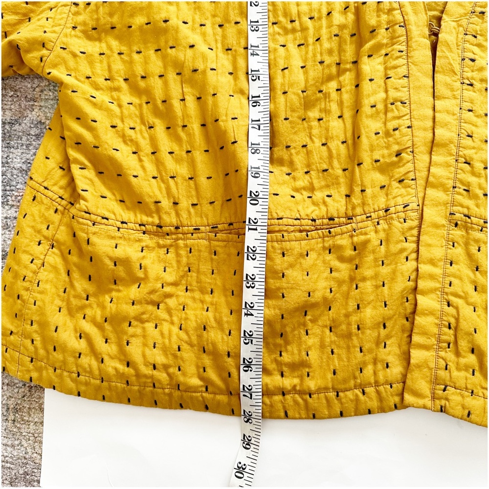 J. Jill Pure Jill Kantha-Stitched Kimono Jacket size 4X Color Golden Rod #238944 - Picture 7 of 13